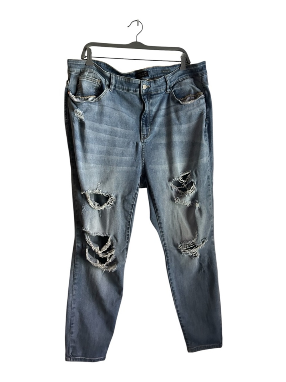 Judy Blue Size 24W Distressed Light Blue Ripped Skinny Jeans